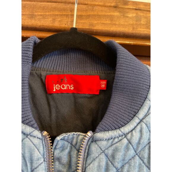 B+ AB quilted chambray bomber jacket size 38 (xs) - Picture 2 of 6